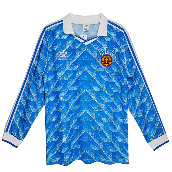 DDR East Germany maglia a maniche lunghe da trasferta maglia da calcio retrò da uomo seconda maglia sportiva da calcio 1988-1990